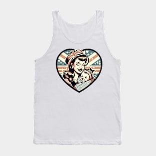 Vintage Motherhood Love Heart Symbol of Maternal Affection Tank Top